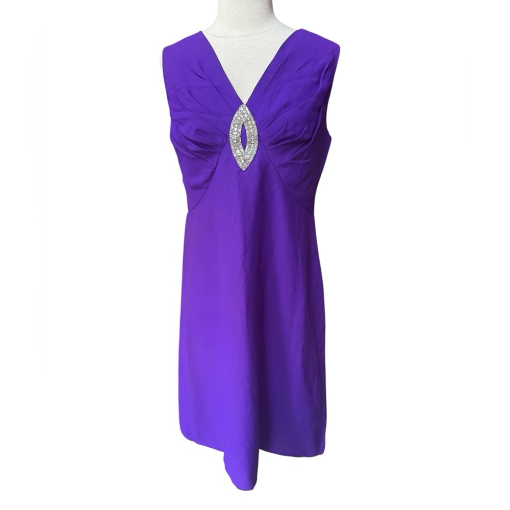 Deadstock 1960s Sleeveless, Prominent Beaded & Rhinestone Embellishment Shift Dr